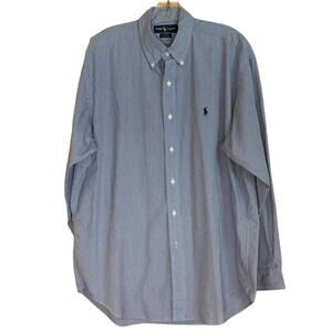 Men's Ralph Lauren Blake Shirt, Blue & White, Size Large, EUC